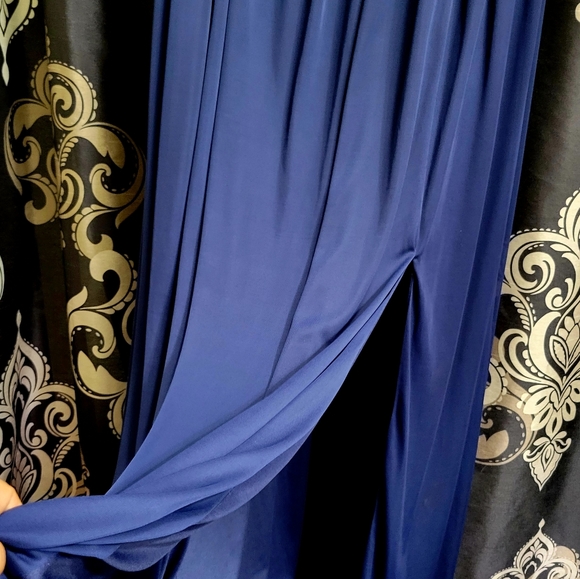 Crisscross Off the Shoulder Mesh Bridesmaid Marine - Picture 5 of 7